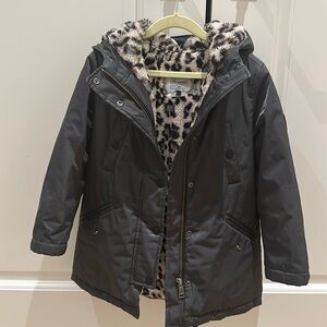 Bonpoint fur lined kids waterproof winter coat